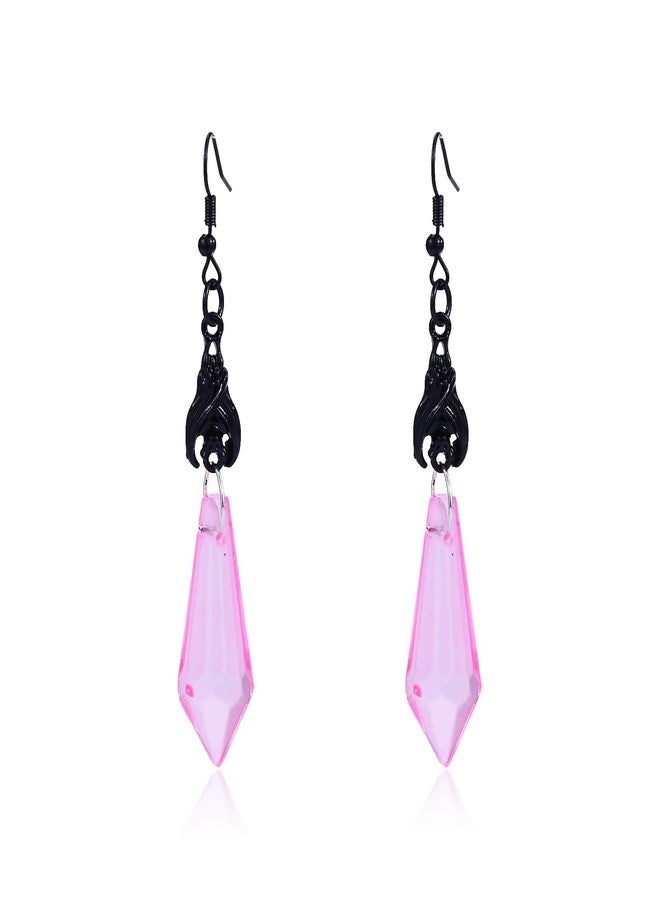 Lookray Gothic Dark Bat Earrings for Women Red Black Zirconia Vampire Earrings Halloween Witch Halloween Jewelry Vampire Dress Cosplay Costume Accessories (Style-H) - Image 1